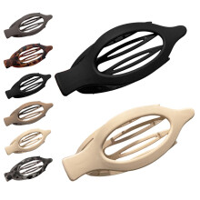 (Black & Ivory, -) Matte Flat Claw Hair Clips for Women, for Driving & Office Styling