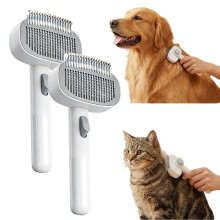 (Gray, -) 2-in-1 Pet Self-Detangling Comb – Undercoat Rake for Long or Short Hair
