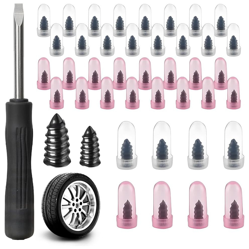 (20+20 Pcs, -) Tire Repair Rubber Nail Kit Â Vacuum Screw Type Plugs For Car & Motorcycle 5437706947240