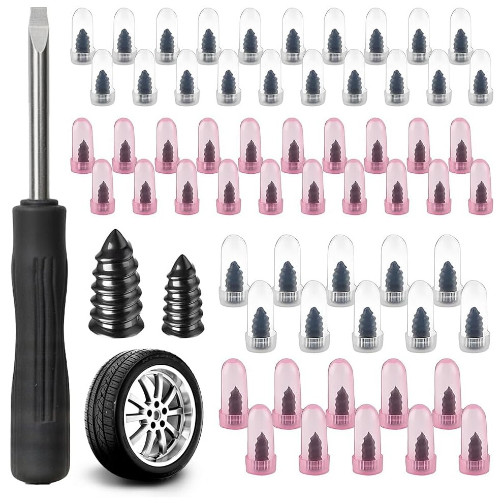(30+30 Pcs, -) Tire Repair Rubber Nail Kit Â Vacuum Screw Type Plugs For Car & Motorcycle 5437706947233