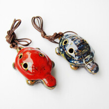 C Key Ceramic Ocarina For Beginner And Professional Performers With 01 flower glaze red