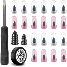 (10+10 pcs, -) Kit chiodo gomma riparazione pneumatico, tipo vite a vuoto, auto moto