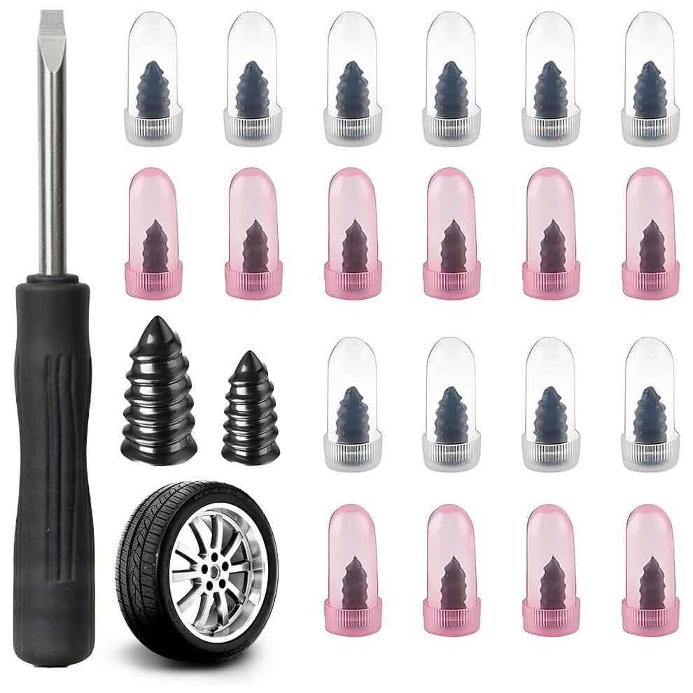 (10+10 Pcs, -) Tire Repair Rubber Nail Kit Â Vacuum Screw Type Plugs For Car & Motorcycle 5437706947226
