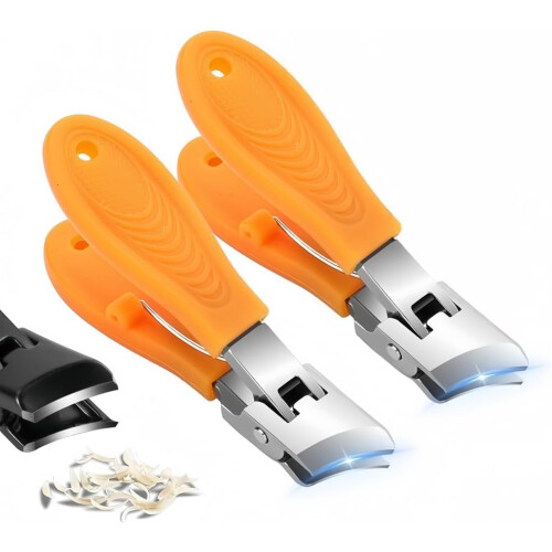 (Orange *2, -) Corta Unhas Boca Larga, 2 Peças, Anti Salpicos e Grossas