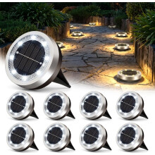 (Cool Light, -) Wodoodporne lampy solarne na zewnątrz, 8 LED, lampka ścieżkowa do ogrodu