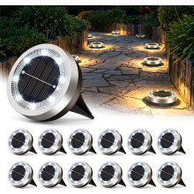 (Cool Light, -) Wodoodporne lampy solarne na zewnątrz, 8 LED, lampka ścieżkowa do ogrodu