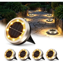 (Warm Light, -) Wodoodporne lampy solarne na zewnątrz, 8 LED, lampka ścieżkowa do ogrodu