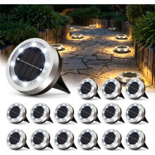 (Cool Light, -) Wodoodporne lampy solarne na zewnątrz, 8 LED, lampka ścieżkowa do ogrodu