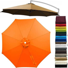 (Orange, 10ft/8 Ribs) Patio cantilever sateenvarjon vaihtokatos