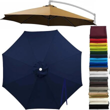 (Navy Blue, 10ft/8 Ribs) Patio cantilever sateenvarjon vaihtokatos