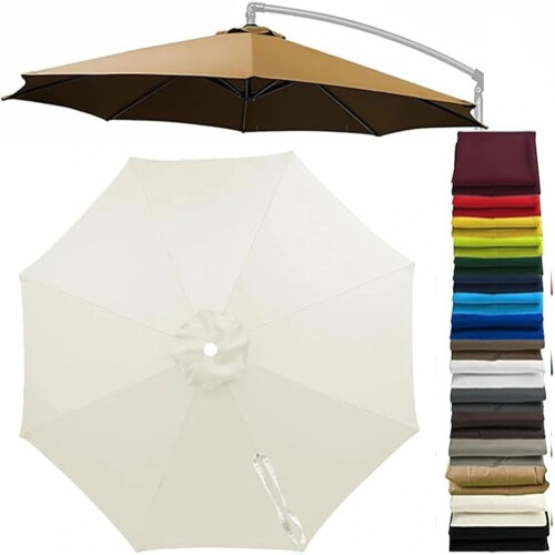 (White-1, 8ft/8 Ribs) Copertă umbrelă terasă 2.4/3m