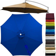 (Royal Blue, 8ft/8 Ribs) Patio cantilever sateenvarjon vaihtokatos