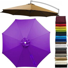 (Purple, 10ft/8 Ribs) Patio cantilever sateenvarjon vaihtokatos