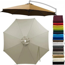 (Taupe, 10ft/8 Ribs) Patio cantilever sateenvarjon vaihtokatos