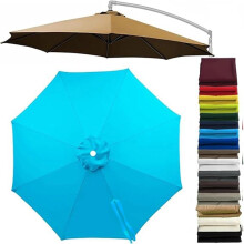 (Lake Blue, 8ft/8 Ribs) Patio cantilever sateenvarjon vaihtokatos