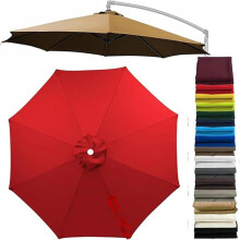 (Red, 10ft/8 Ribs) Patio cantilever sateenvarjon vaihtokatos