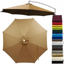 (Khaki, 8ft/8 Ribs) Patio cantilever sateenvarjon vaihtokatos