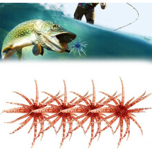(Red, -) 4 st sjöborre fiske beten – fuzzy dice TPR mjukbete för öring & saltvatten