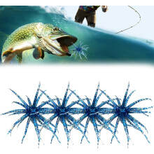 (Blue, -) 4 st sjöborre fiske beten – fuzzy dice TPR mjukbete för öring & saltvatten