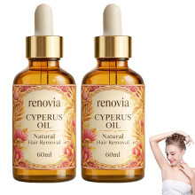 (2 Bottle, -) Renovia Cyperus Rotundus Oil for Hair Removal – Gentle Formula for Women