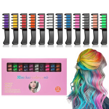 (12 Colors, -) 12 Colors Festive Fun Hair Chalk Combs – Washable for Kids & Adults