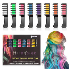 (8 Colors, -) 12 Colors Festive Fun Hair Chalk Combs – Washable for Kids & Adults