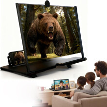 (Black, 12in) Schermvergroter voor mobiele telefoon, 2026 upgrade, zwart, 12in
