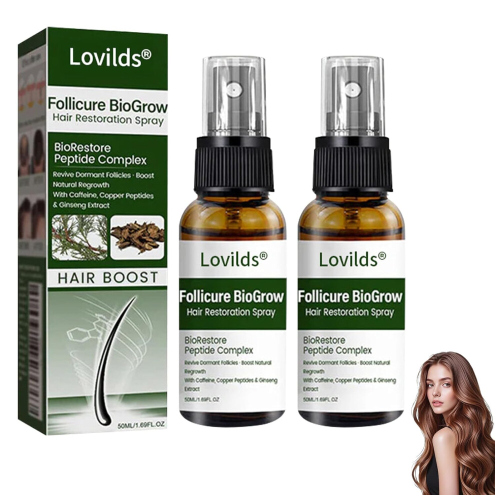 Oimg (2 Bottle, -) Lovilds Hair Restoration Spray Â Biotin Growth Serum For Thicker Hair