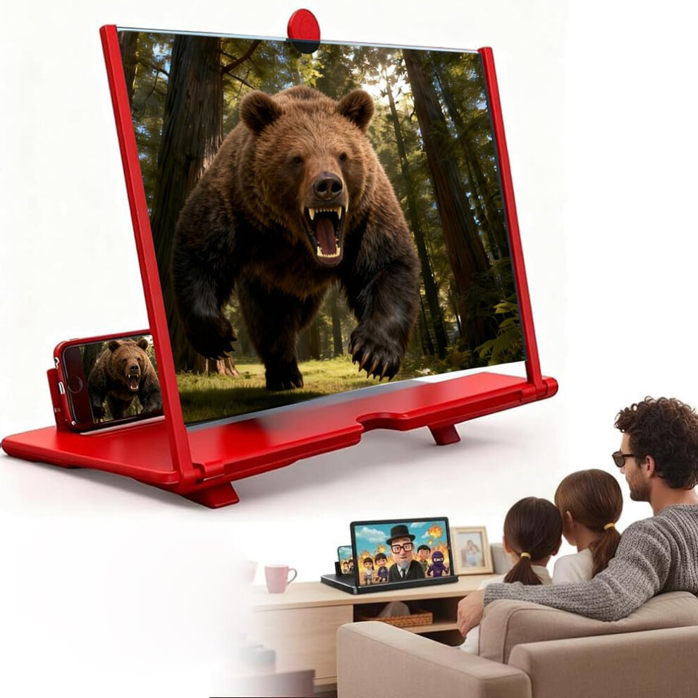 (, 10In) Screen Magnifier For Cell Phone Â 3D Hd Foldable Amplifier For Movies Red 5437706951315