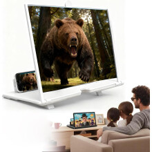 (White, 14in) Schermvergroter voor mobiele telefoon, 2026 upgrade, zwart, 12in