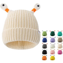 (Beige, One Size) 1er-Leuchtende Monster-Mütze, gestrickt, für Frauen, Mädchen