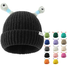 (Black, One Size) 1er-Leuchtende Monster-Mütze, gestrickt, für Frauen, Mädchen