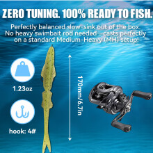 3Pack Multicolor Basses Fishing Soft Realistic Lures With Natural Swimming Action 17cm
