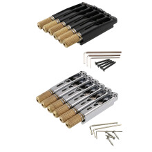 6 Strings Guitar Headless Saddles Bridge Electric Guitar Metal Saddles Bridge Black