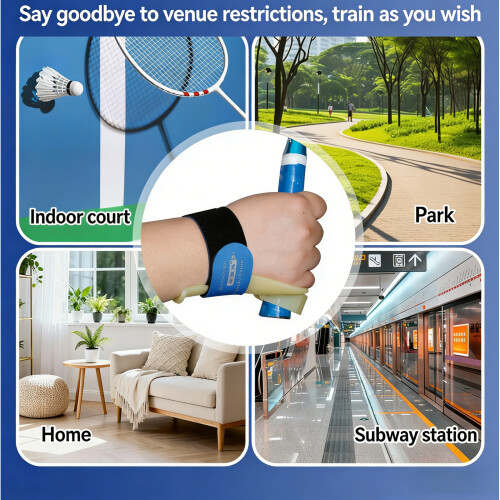 High Performances Badminton Wrist Stabilizer Trainer Improves Wrist Right hand blue