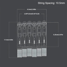 6 String Guitar Fixed Bridge 10.5mm String Spacing Headless Guitar Bridge Silver