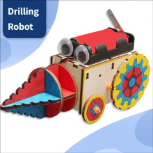 Kids Engineering Educational Toy Wooden Drilling Vehicle Building Set Craft Toy