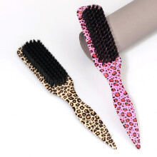 Long Handle Leopard Print Mustache Comb Suitable For Precise Trimming Pink