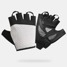 Light weight Half Finger Cycling Gloves Sweat Absorbing Thumb Secure Handle Glove White M