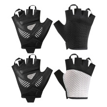Durability Half Finger Bike Gloves Enhances Grip Sweat Wicking Cycling Gloves White S