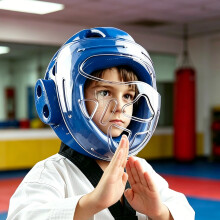 Breathable Resin Face Guard Helmet For Martial Arts Sparring And Practice Red L