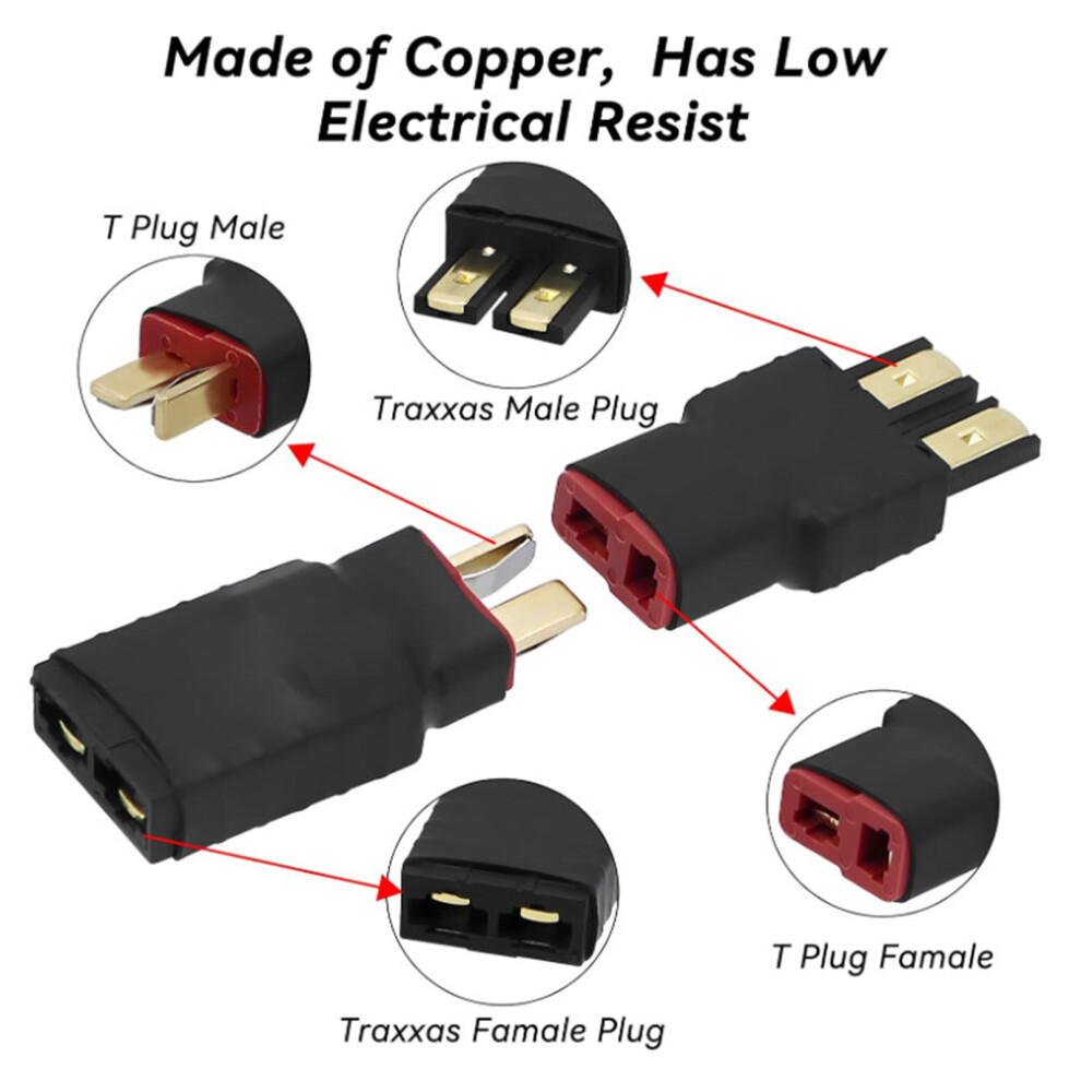Xt60 To T-Plug Male Female Connector For Remote Car Battery Adapter Plastic 7696002137108