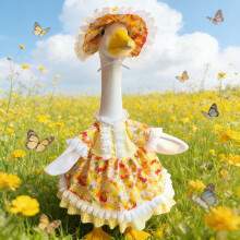 Geese Cosplay Dress Outfit Fall Porch Ornaments Family Friendly Decoration blue rose