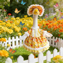 Geese Cosplay Dress Outfit Fall Porch Ornaments Family Friendly Decoration red 1cherry