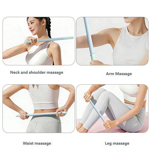 Deep Tissue Massage Roller Stick Portable Long Stretching Massage Rod green 58