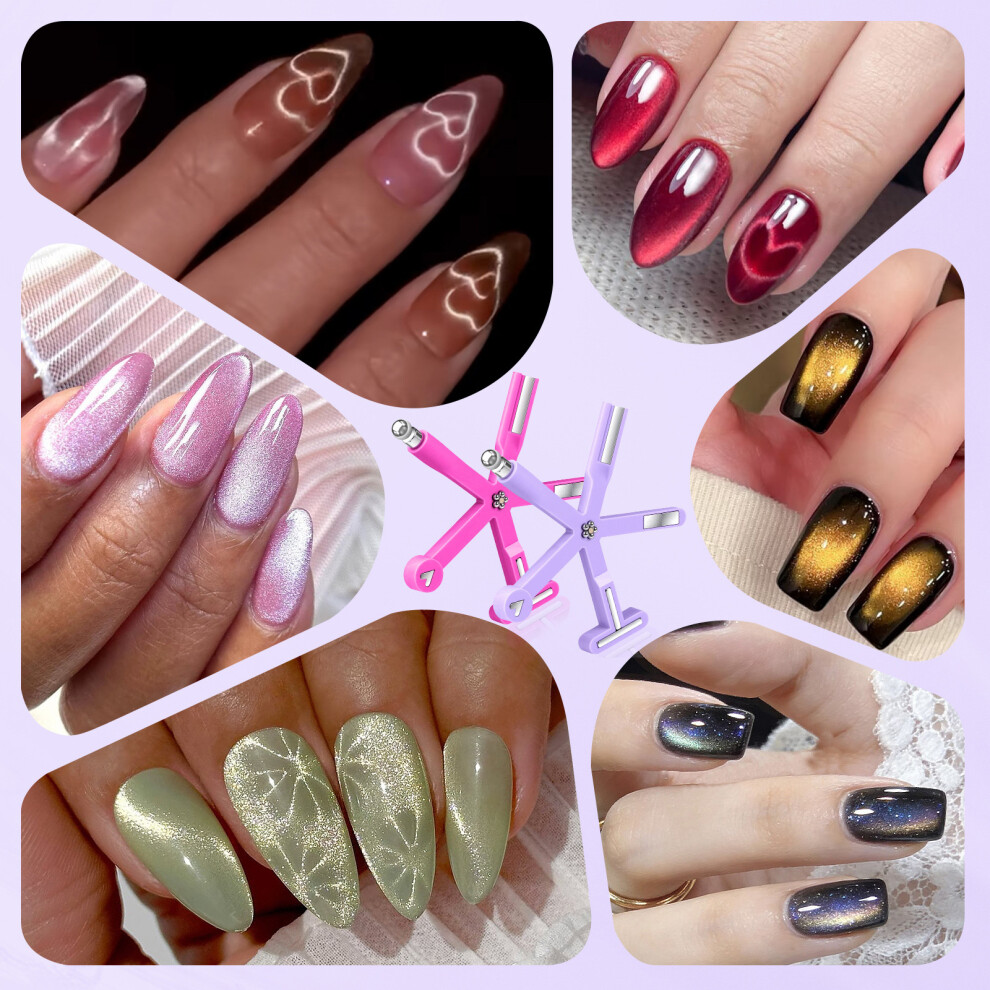 Highly Power 8 in1 Nail Art Magnets For Creating Unique Cats Eye Patterns For DIY Pink