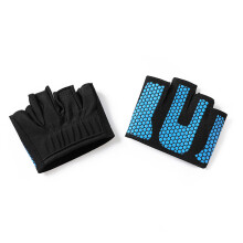Nonslip Yoga Gloves Half Finger Design Ventilated Spandex Mittens For Training Black S