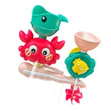 Cartoon Design Rotating Bath Toy Enhances Children Imagination Shower Playset Red