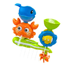 Cartoon Design Rotating Bath Toy Enhances Children Imagination Shower Playset Yellow