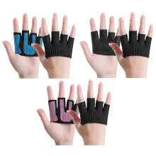 Breathable Spandex Half Finger Gym Gloves With Nonslip Silicone Dot For Yoga Blue S